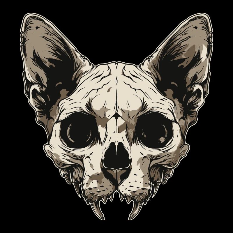 Crâne de chat zombie