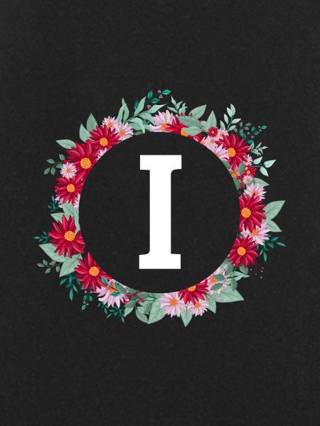 Buchstabe i Blumenkrone