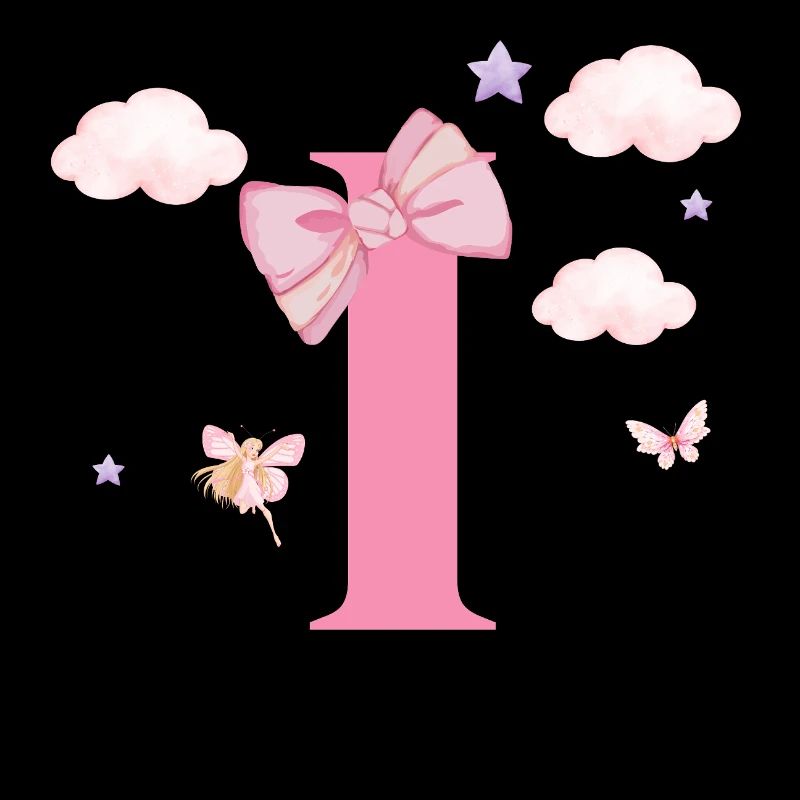 Letter i pink clouds