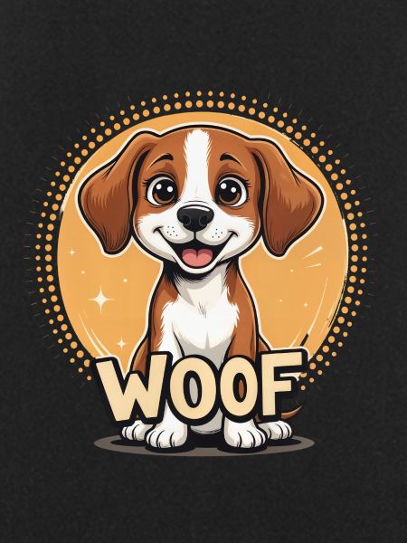 Dog says WOOF