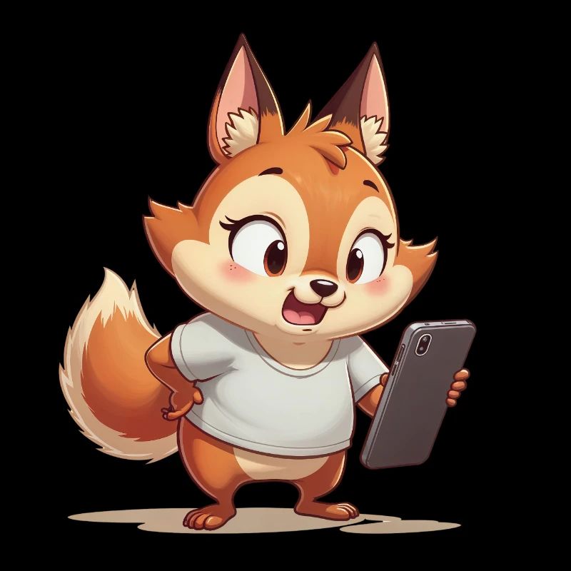 Fox with mobile phone