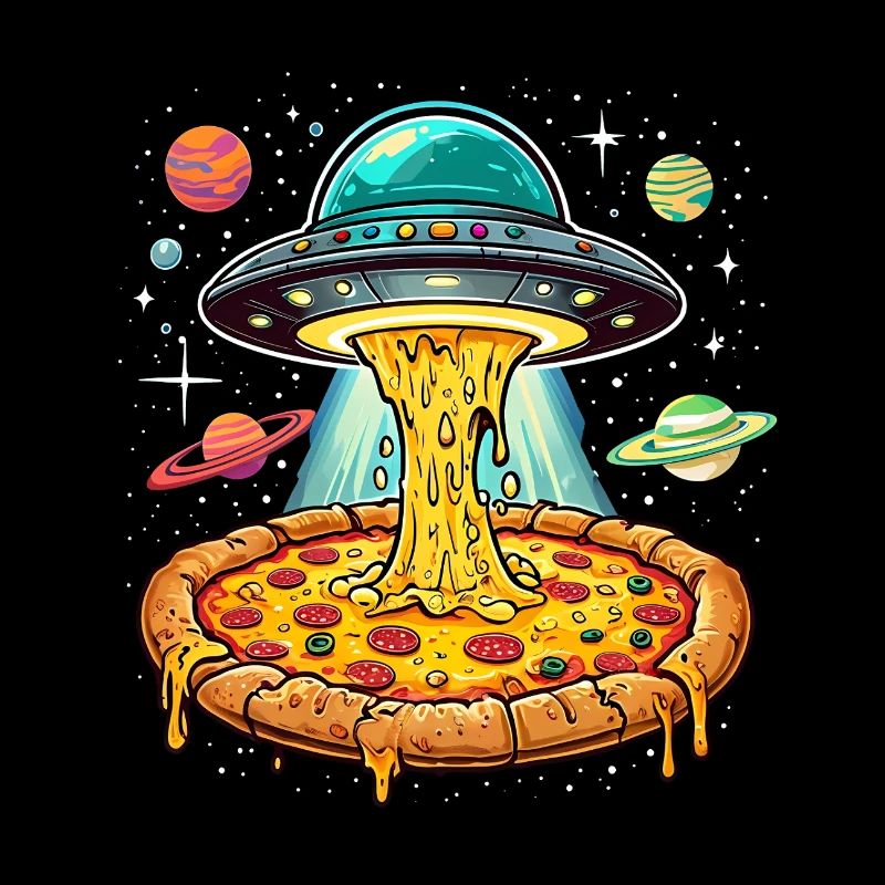 Pizza Lover UFO Space Alien