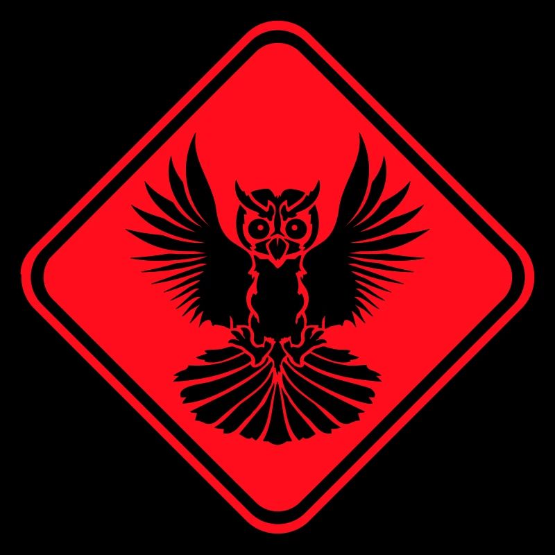 hibou Avertissement Zone de danger Panneau Note Attention