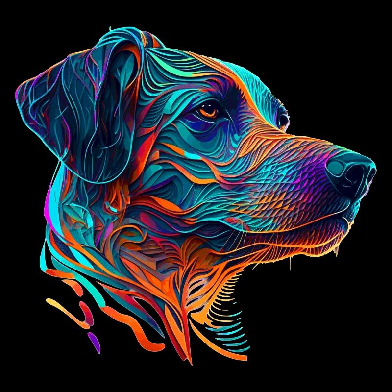 Rhodesian Ridgeback Dog breed vector dog in colorful