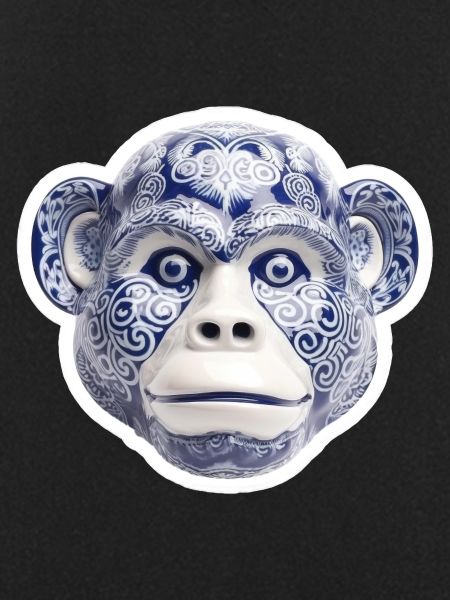Ceramic monkey face
