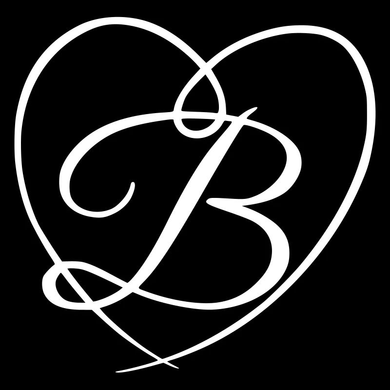 Letter B Calligraphy Heart