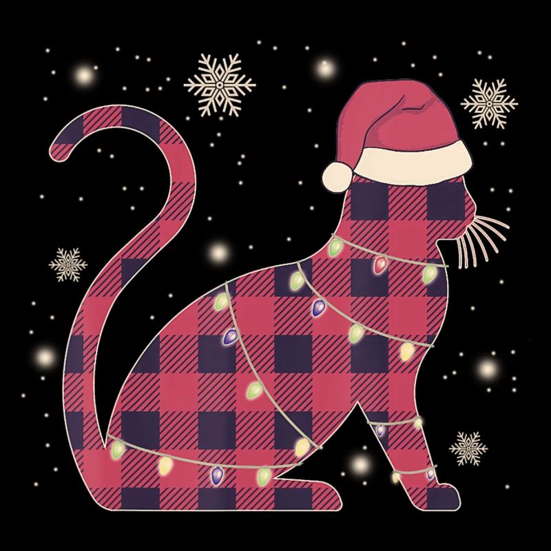 Chat avec bonnet thème Noël