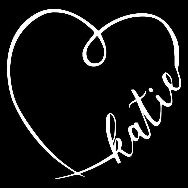 Katie Name Calligraphy Heart