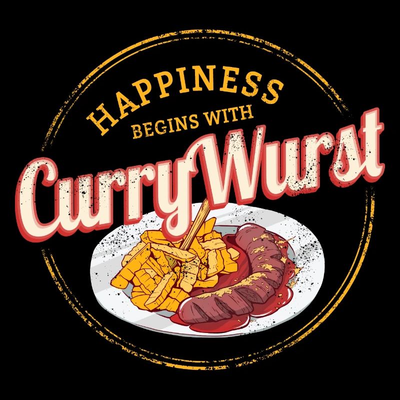 Currywurst Retro Sausage Vintage Bratwurst Fries