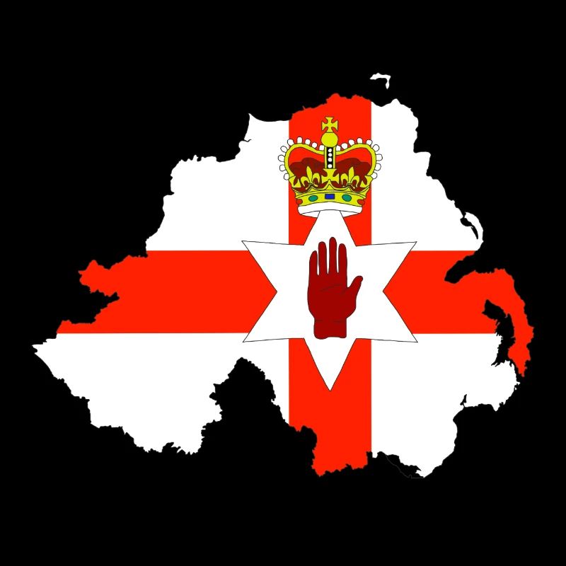 Drapeau d'Irlande du Nord et carte d'Irlande du Nord