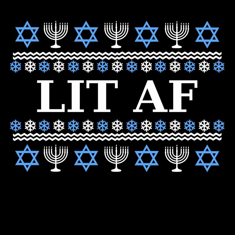 Lit AF Menorah - Grande idée de cadeau pour les Juifs, Hanoukka