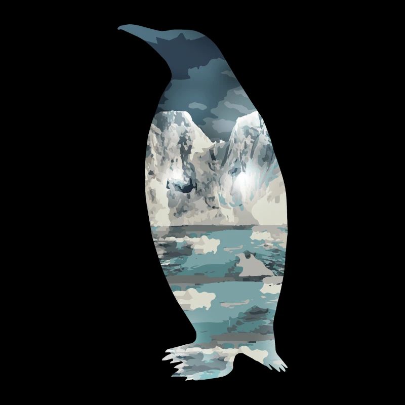 Double exposition Animaux Pingouin - Idée cadeau