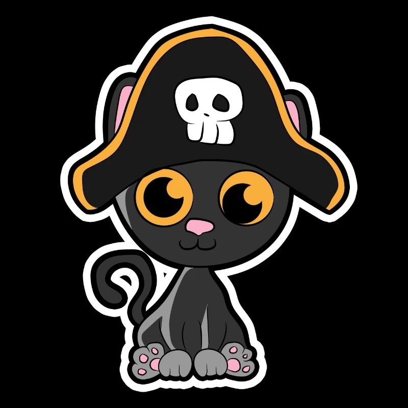 Idée cadeau: chat pirate noir