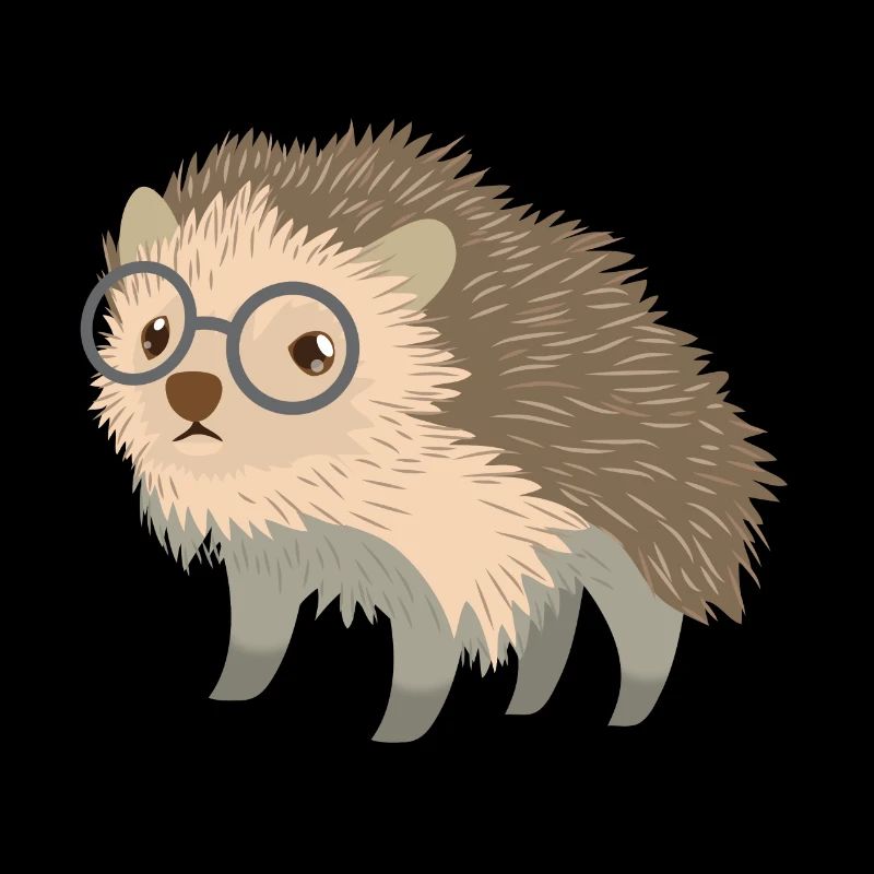 mignon petit hérisson geek dans des verres