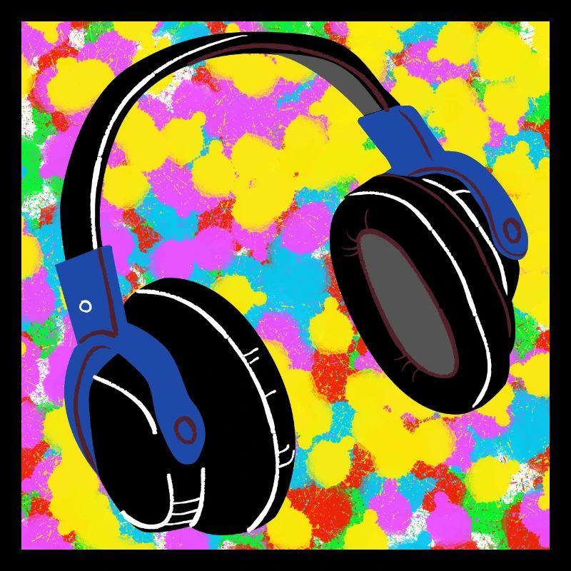 Kopfhörer Pop Color Tie Dye Hintergrund Funky