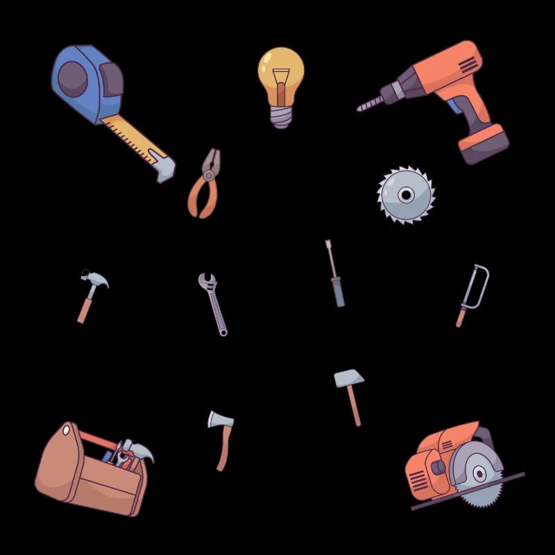 Design with hand tools such as screwdriver, saw, measure