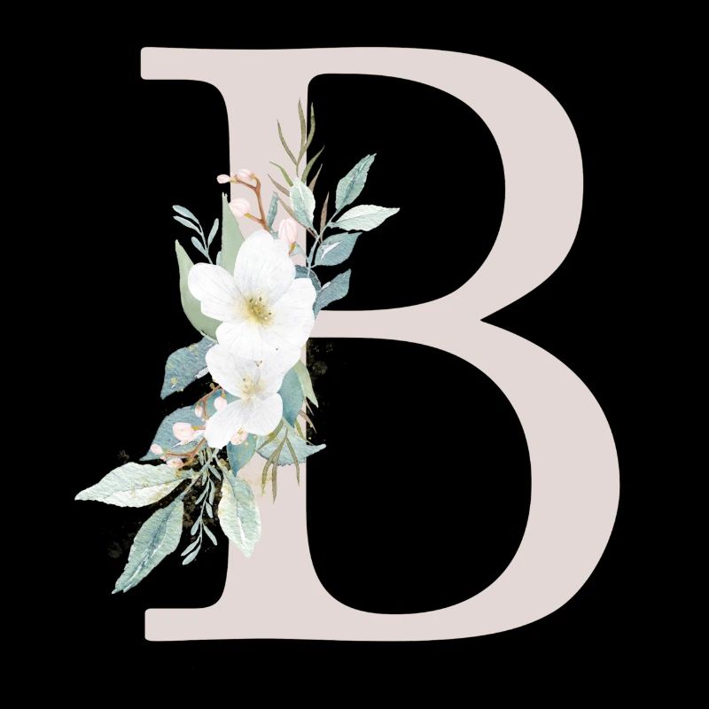 Monogramme personnalisable B Blanc Vert