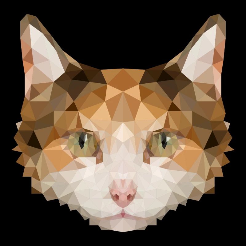 Süße Katze im Polygonstyle miaut eckig kantig
