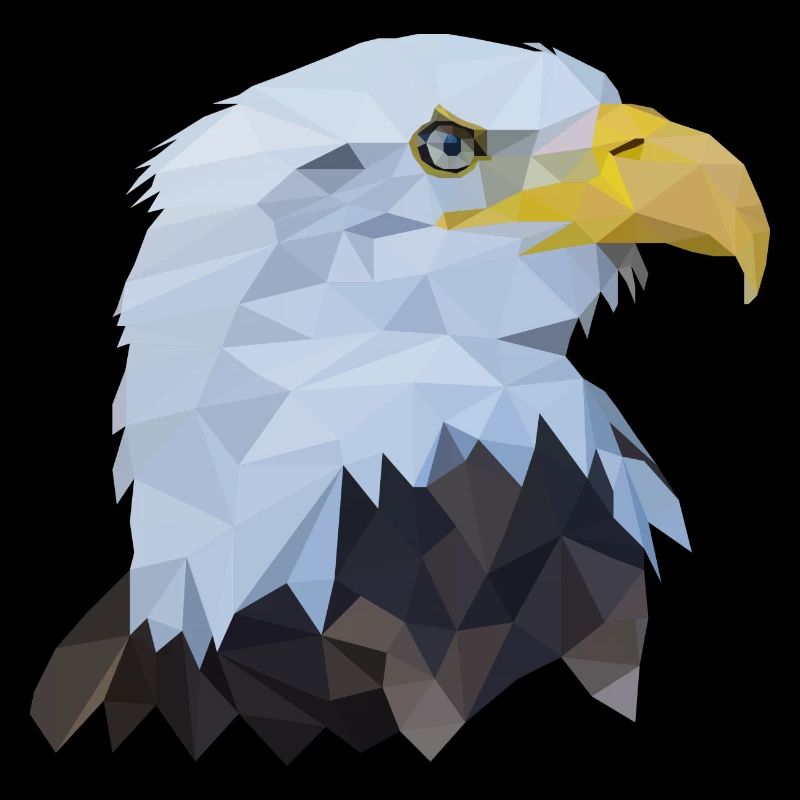 Oiseau polygone tête d'aigle