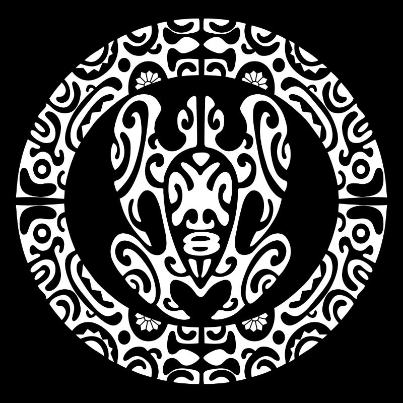 Maori Circle Turtle4 White