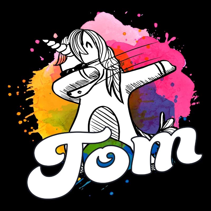TOM - Schöner Jungen Name mit Coolem Einhorn