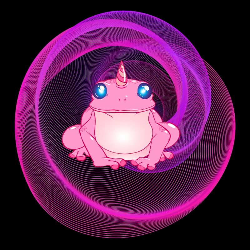 Einhorn Frosch Neon Optik Rave psychodelisch