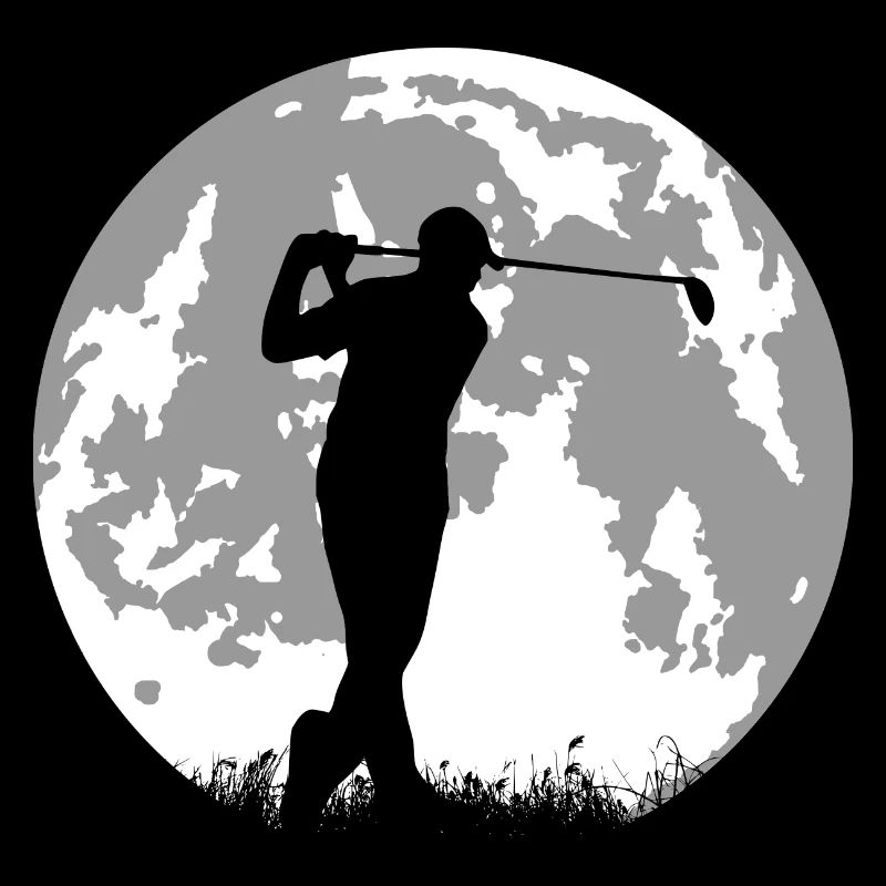 Vollmond und Golfspieler - Golf