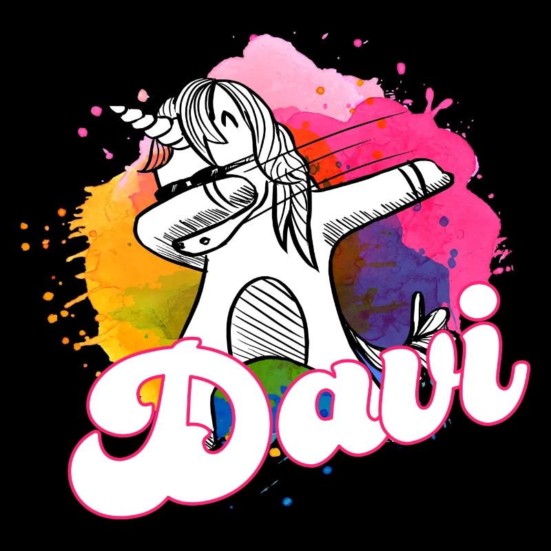 DAVI - Beautiful Boy Name with Cool Unicorn