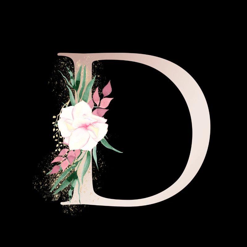 Customizable Monogram D Floral