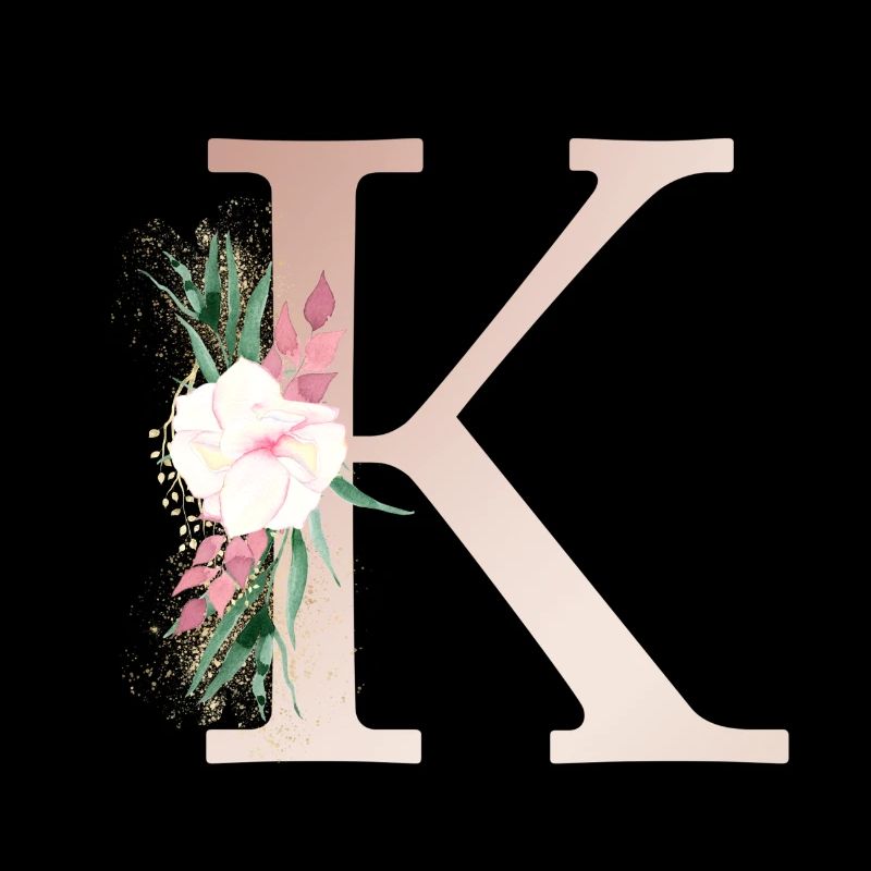 Customizable Monogram K Floral