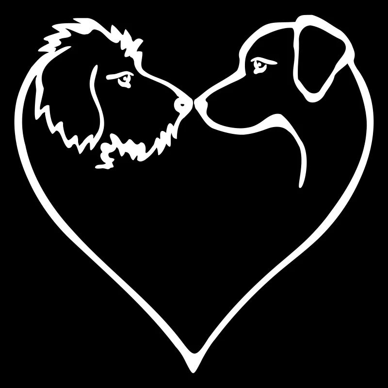 Hundeherz 2 Hunde - Farbwechsel