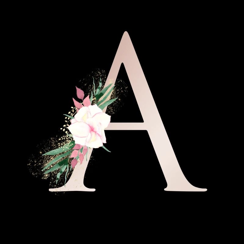 Customizable Monogram A Floral