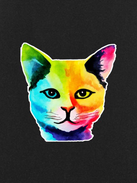 Rainbow Cat Face