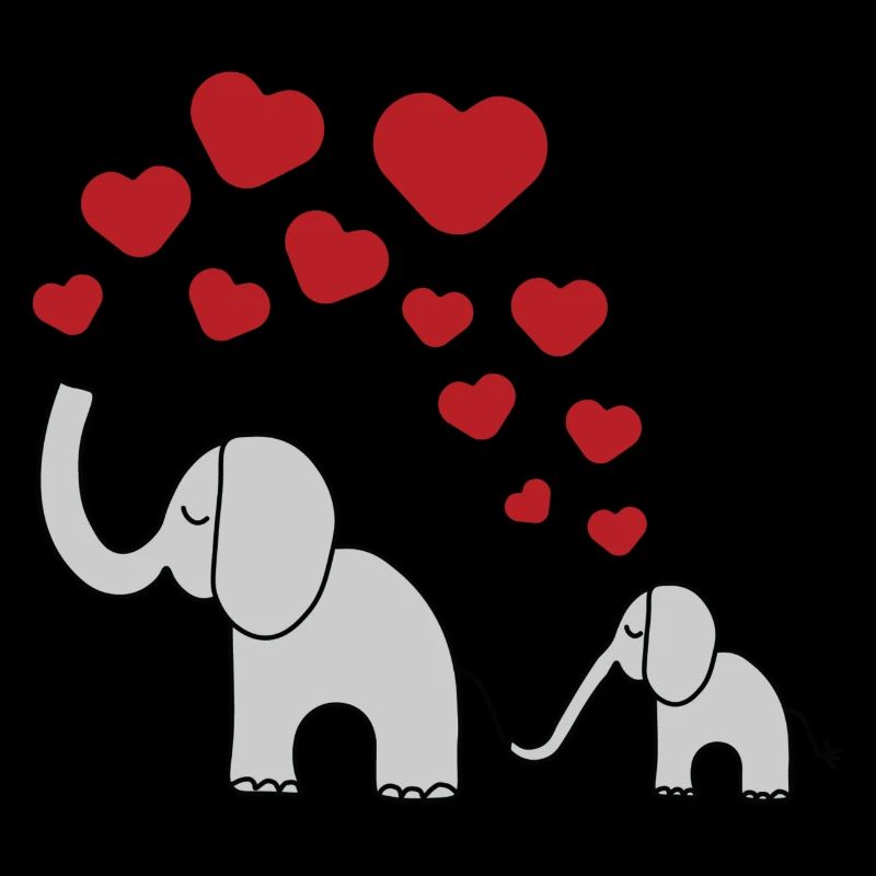 éléphant mère enfant bébé mignon bébé coeur