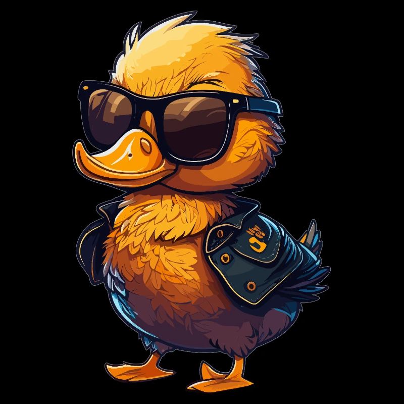 Cool duck with sunglasses