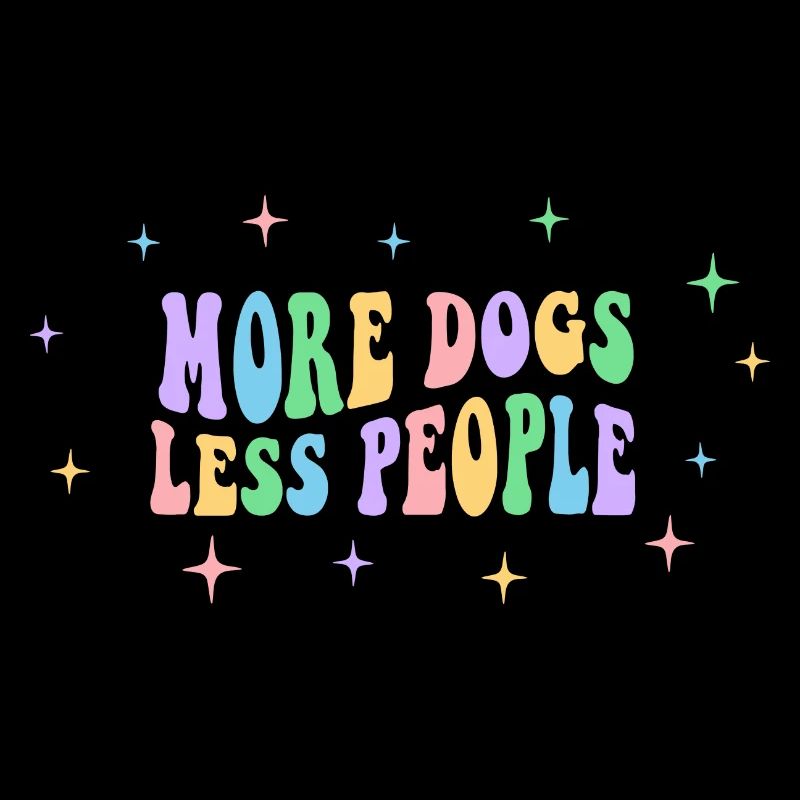Plus de chiens, moins de gens - Design rétro groovy