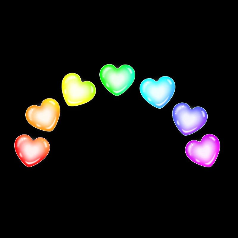 Colorful Hearts Soap Bubbles Rainbow Gradient