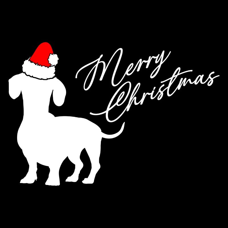 Joyeux Noël teckel avec bonnet de Père Noël
