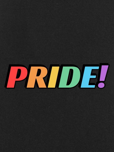 Pride rainbow text