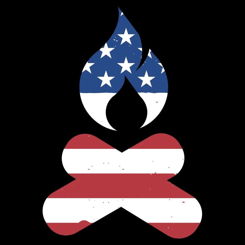 Camper Us Flag Camping