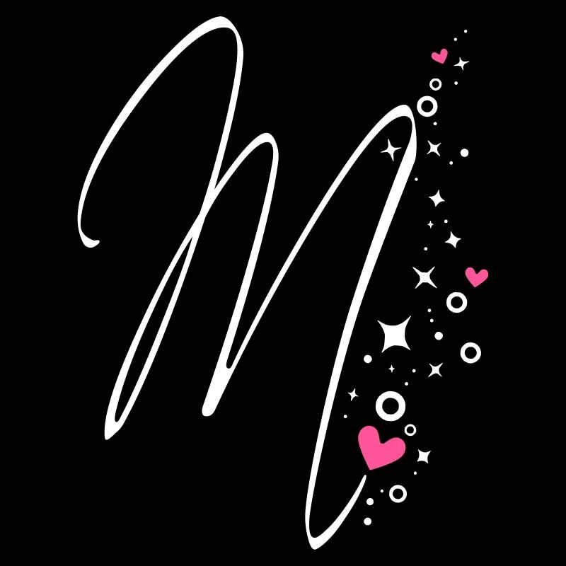 Glitzer Buchstabe M Monogramm M Initiale M Herz