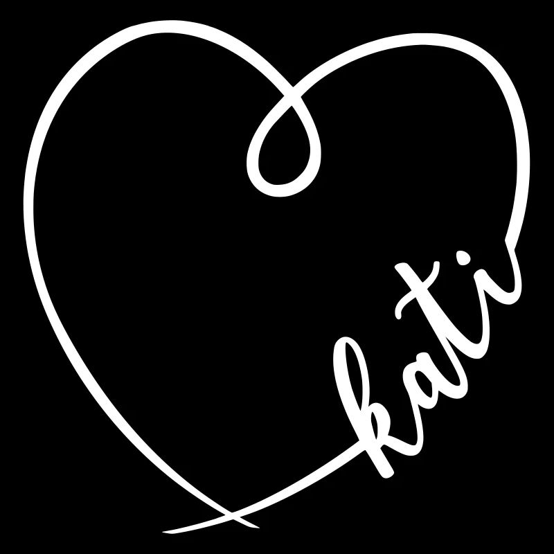 Kati Name Calligraphy Heart