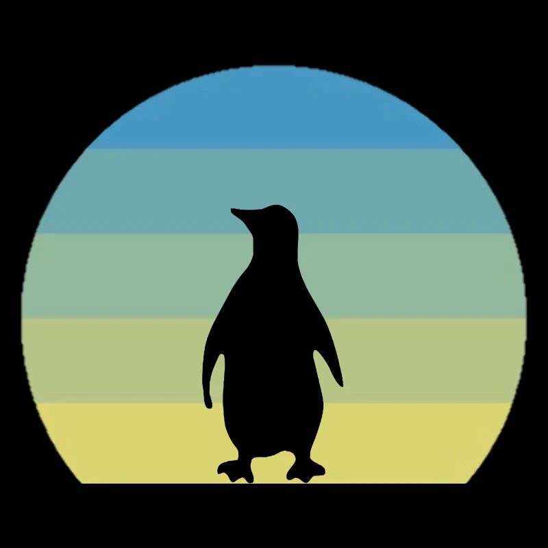 Pingouin vert rétro