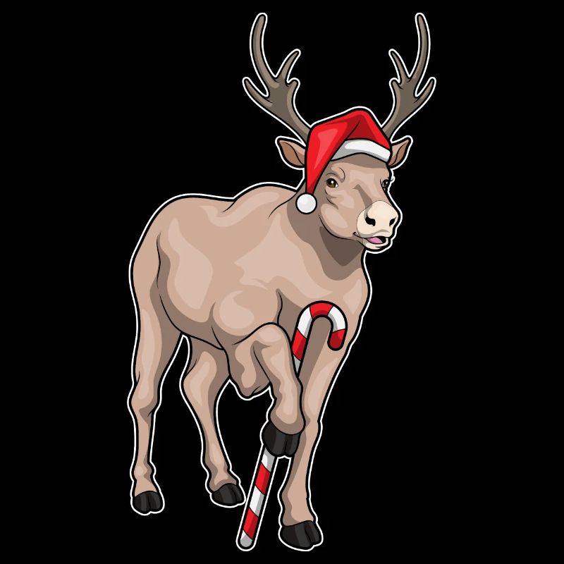 Reindeer Christmas Candy Cane
