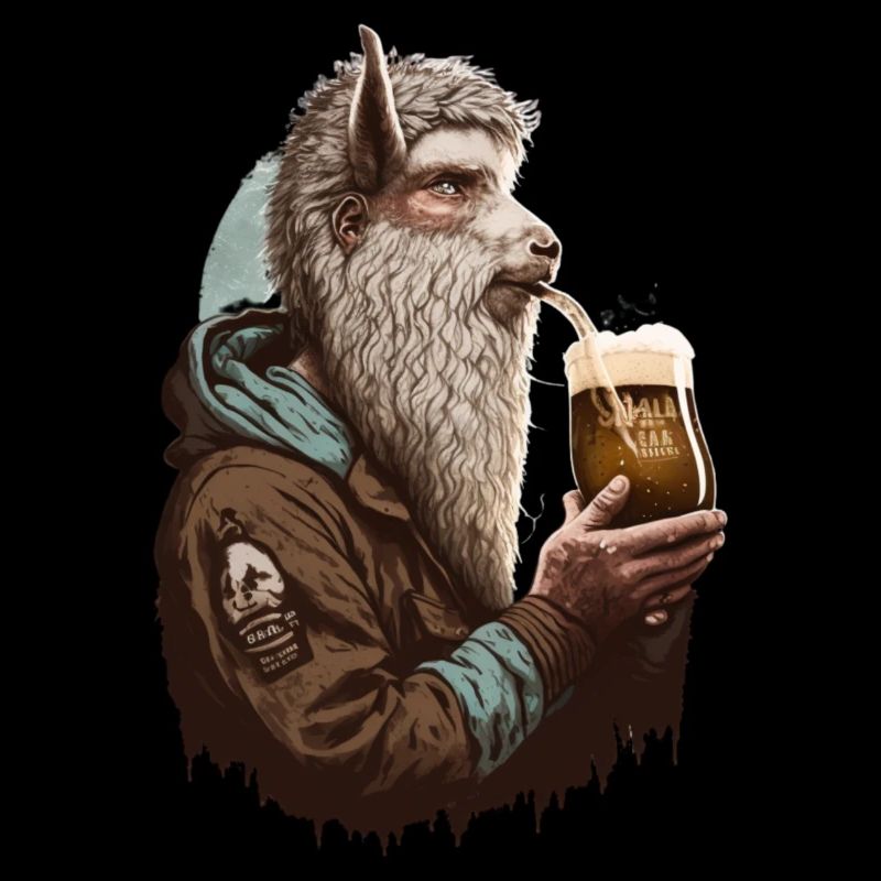 Cooles Chill Lama mit Bier