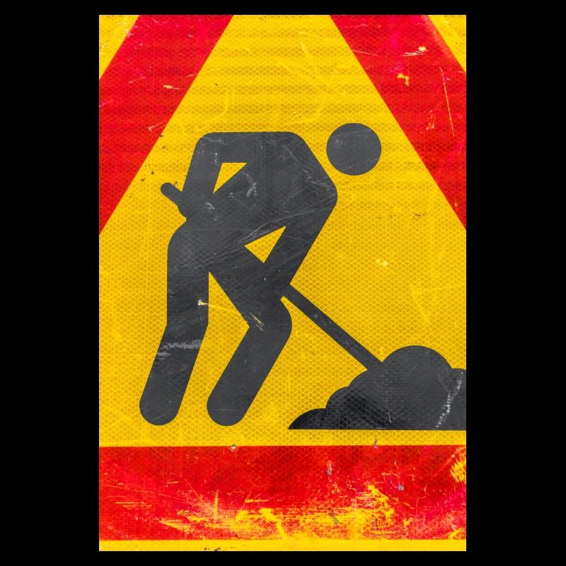 Workman road sign
