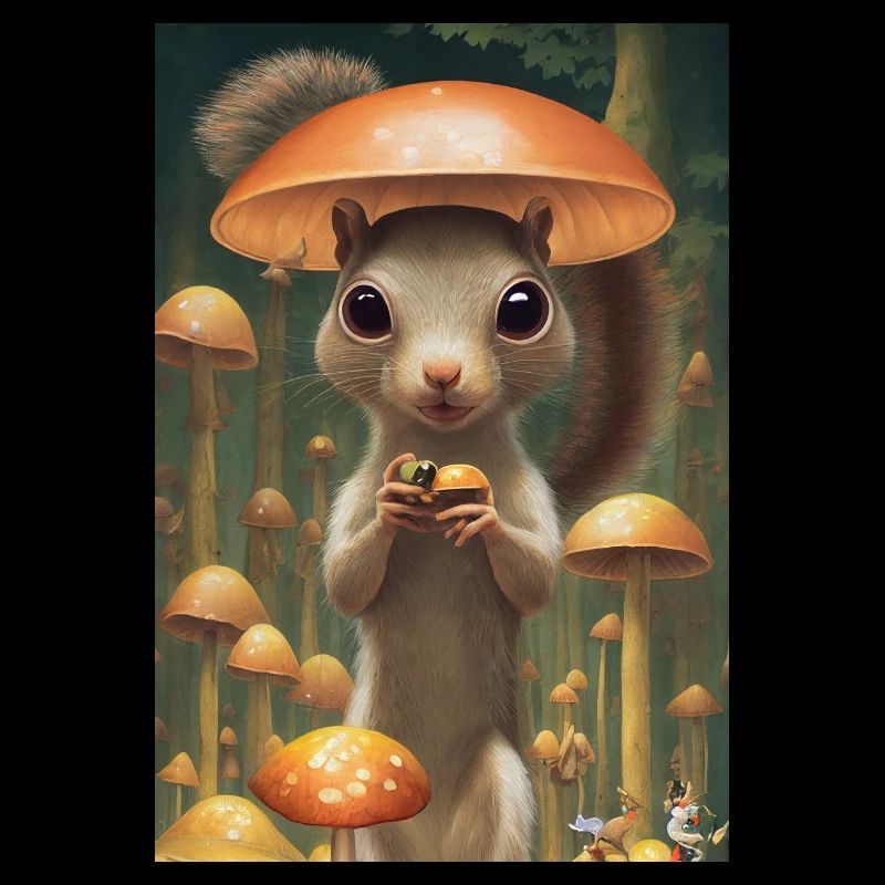 Eichhörnchen Wandern Pilz Wald