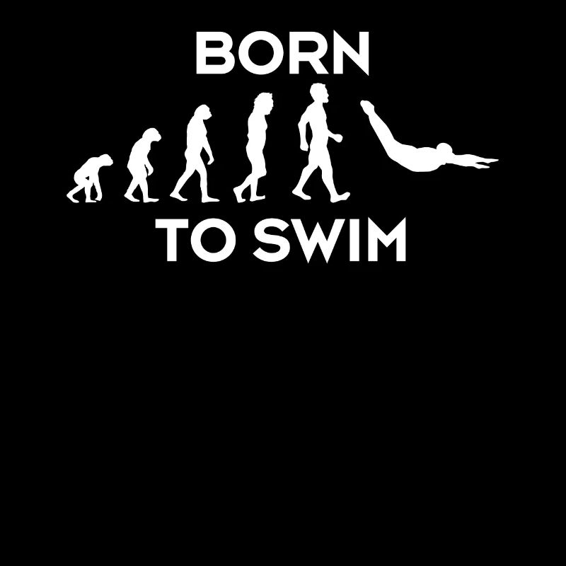Born To Swim Evolution Schwimmer T-Shirt Geschenk