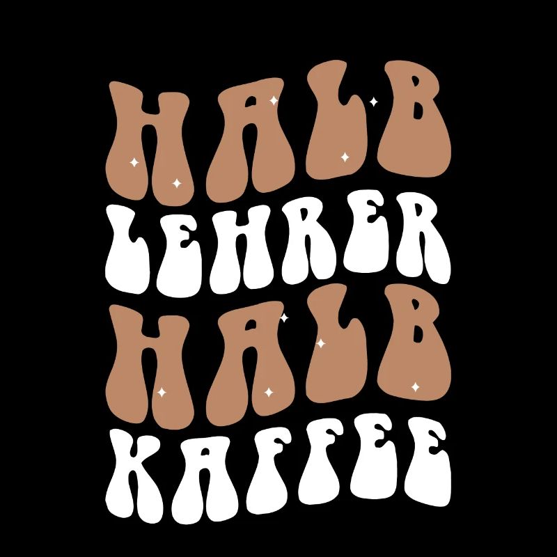 Halb Lehrer Halb Kaffee Shirt Geschenk