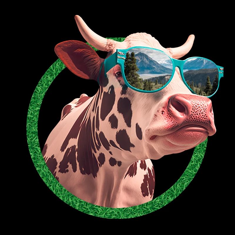 cool cow wearing sunglasses